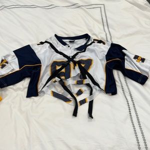 Distressed cropped wolverine jersey